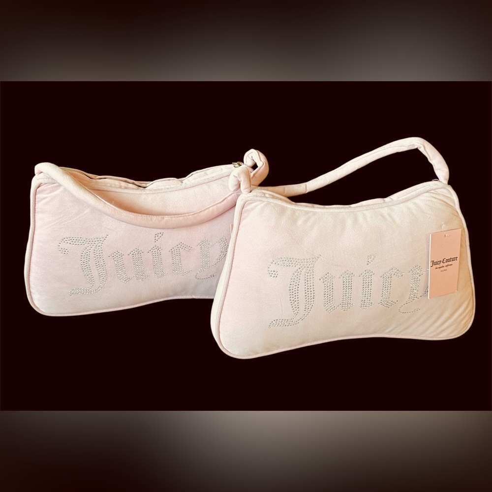 NWT 2 Juicy Couture Light Pink Designer, Shoulder Bags, Luxury Accent Pillows!